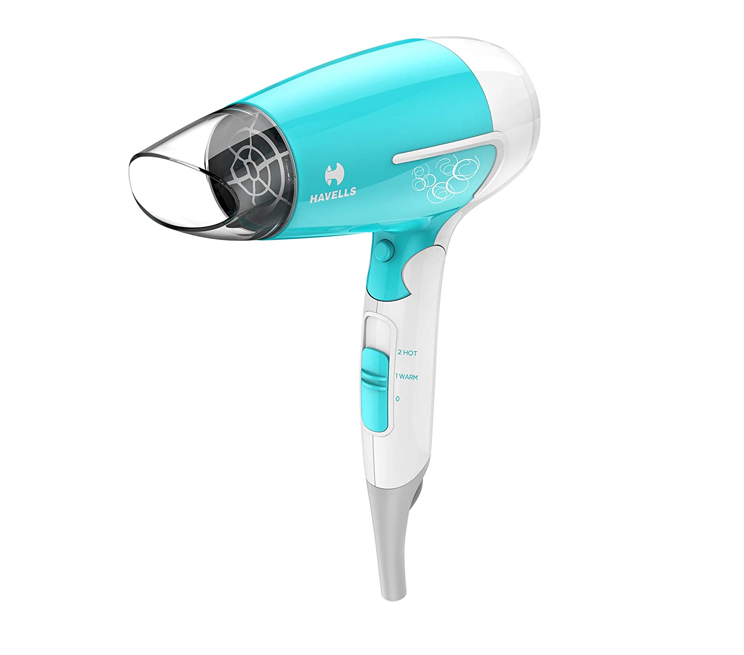 Havells HD3151 1600W Foldable Hair Dryer, 3 Heat (Hot/Cool/Warm) Settings with Cool Shot button (Turquoise)